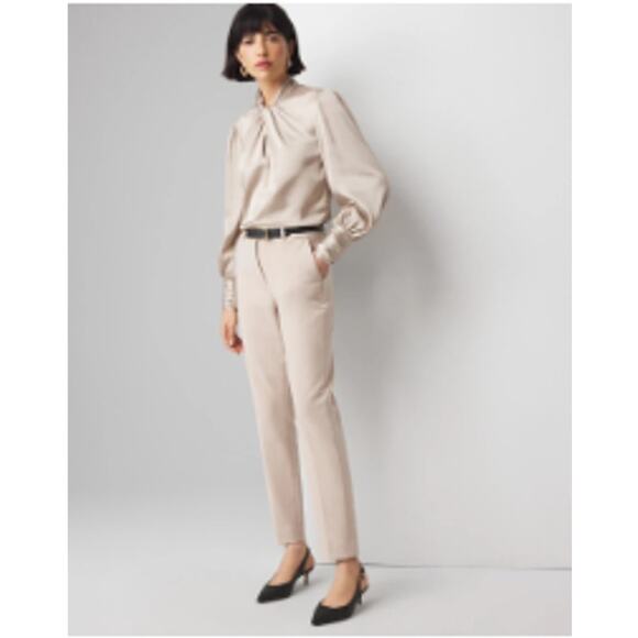 White House Black Market WHBM ELLE Slim Ankle Pants Khaki - Size 6 - Picture 1 of 12